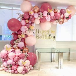 Other Event Party Supplies Macaron Pink Balloon Garland Arch Kit Wedding Birthday Decoration Kids Globos Gold Confetti Latex Ballon Baby Shower Girl 230608