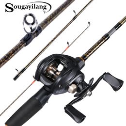 Rod Reel Combo Sougayilang Baitcasting Fishing 1.8m 2.4m 5 Sections Carbon Fibre EVA Handle and 8.1 1 Gear Ratio Casting 230609