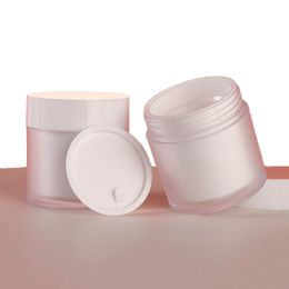 Frosted Plastic Face Cream Jars 30g Cosmetic Dispenser Container Double Layer Jar with Liner