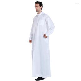 Ethnic Clothing Arrive 2023 Muslim Mens Standing Collar Abayas Long Sleeve Robe Dubai Arab Turkey Malay Islamic Dress For Men