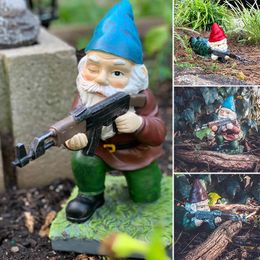 STATUS FUNNY Gnome Garden Army Decorations Harts Desktop Lawn Ornament Outdoor Decoration Wood Monster Yard Sculpture 230608