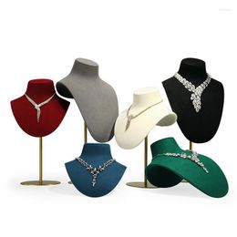 Jewellery Pouches Display For Shop Mannequin Necklace Holder Rack Metal Head Bust Stand Model Retailer Accessory