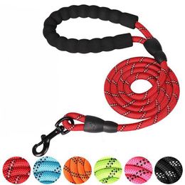 Dog Collars Leashes New Walking Rope Reflective Belt Pet Silk Traction Nylon Suture At Night Products Z0609