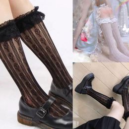 Women Socks Girl's Middle Tube Stockings Women's Janpanese Style Sweet Calf With Lace Edge For Skirt Clothing Accessories