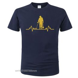 Men's T-Shirts Metal Detector Heartbeat Detectorist T-Shirt Cotton Standard Size European Clothes Tshirt Men Fashion T Shirt 230608