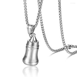 Pendant Necklaces Punk Stainless Steel Can Open Baby Bottle For Men Rock Jewelry Drop