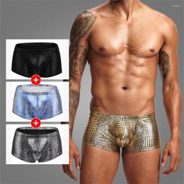 Underpants AINI Original Novelty Funny Boxer Pants Men's Low Waist Polyester Snake-Print Fabric Pattern U-Shaped Bag Hip Hop Erotic