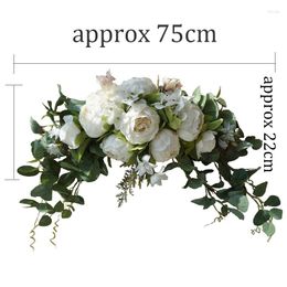 Decorative Flowers Rose Artificial Wedding Wreath Door Threshold Hanging Garland DIY Arch Peony Fake Flower Window Display Floral