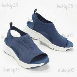 Sandals 2022 new large woven wedge heel casual sandals fish mouth breathable summer sports sandals T230609