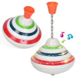 Spinning Top Classic Spinning Tops Toy Funny Music Light Gyro Toy Hand Push Down Spinner Top LED Flash Gyro Kids Boy Birthday Gift Children 230608