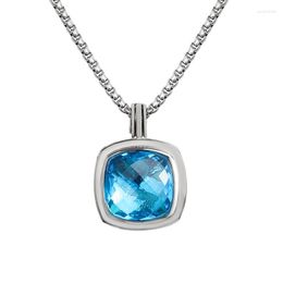 Pendant Necklaces 20mm Large Cubic Zirconia Necklace With Side Stone Stylish Chic White Gold Plated Brass Jewelry Accessories