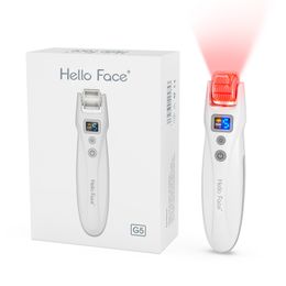 Electric Rechargeable Led Photon red blue Light Derma Rolling System LED Therapy Light Microneedling Derma Roller Skin Rejuvenate Collagen