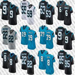 Camisas de futebol personalizadas Bryce Young Jaycee Horn Jonathan Mingo DJ Johnson Miles Sanders Adam Thielen Brian Burns Ikem Ekwonu Luke Kuechly Shaq Thompson Matt Corral