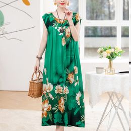 Vestidos casuais básicos moda verão para mulheres plus size vestido sem mangas impressão vintage elegante floral mulher roupas 230608