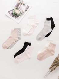 Women Socks Mid-length Autumn Winter Warm Silk Clothing Korean Comfortable Kawaii Middle Tube White Zm3283