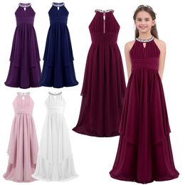 Girl's Dresses Oyolan Chiffon Teenagers Kids Girls Wedding Long Girl Dress Elegant Princess Party Pageant Formal Teen Children's Clothes 230609