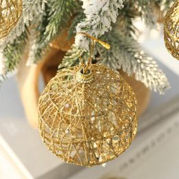 Party Decoration Hanging Christmas Ornament Tree Xmas 6PCS Gold Ball Brand High Quality