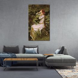 Luxurious Canvas Art Portrait Painting by John William Waterhouse Ophelia Hand Painted Study Rooms Decor