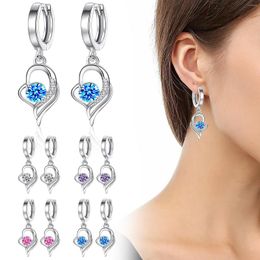 Stud Earrings Fun Ladies Eternal Women's Heart Crystal Pendant Temperament Fashion Long