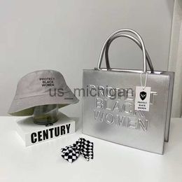 Evening Bags WOMEN TOTE BAG Ladies Protect Black People Bag Women Set Bucket Hat 2022 Luxury TOTE Handbags for Women Bag Purse And Hat Set J230609