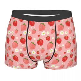 Underpants Strawberry Daydream Boxer Shorts Men 3D Printed Male Stretch Strawberries Pattern Underwear Panties Briefs