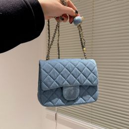 designer bag luxurious Tannin jeans crossbody bag chain genuine leather shoulder bag Love heart handbag camellia Blue silver pink Grey Argyle