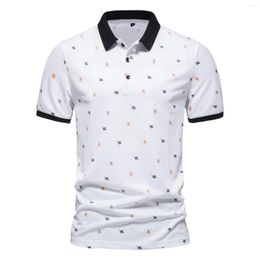 Men's Casual Shirts Men Fashion Spring Summer Short Sleeve Turndown Neck Printed T Shirt Dress Alt Mens Sweatpants Open Bottom