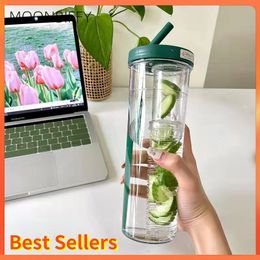 Water Bottles Cute Water Bottle With Foldable Straw 700ML Water Bottle Fruit Tea Built-in Philtre Cup Portable Office Drinkware Outdoor Shaker 230608