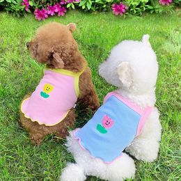 Dog Apparel Summer Clothes Thin Pet Small Teddy Bichon Corgi Puppy Kitten Camisole Costume Cartoon Printed Vest 230608