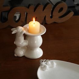 Candle Holders Nordic Style European D Ceramic Home Decoration Candlestick Lovely Animal Column High Wax Stage