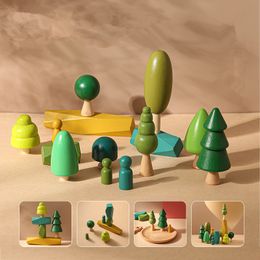 Wooden forest figures adornment pile pile music educational toys