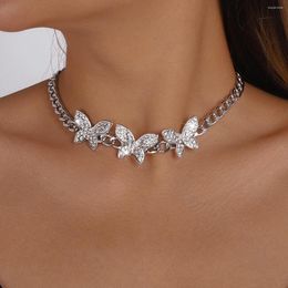 Pendant Necklaces 2023 Trendy Silver Color Gold Bows Choker For Women Party Gift Jewelry Wholesale X7699