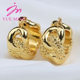 Wedding Jewellery Sets Dubai Gold Colour Earrings for Women Plated Hoop For Bride Design Weddings Trend Lady Hook Jewellery 230608