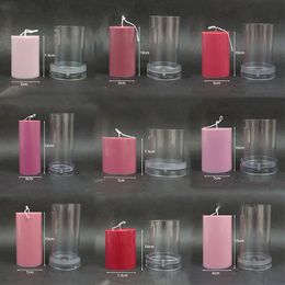 Candles Large 3D Flat Top Cylindrical Candle Mould Handmade Candle Making Kit Easy Demoulding Plastic Acrylic Moulds Home Decoration Gift 230608