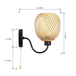 Wall Lamp Retro Style Shade Lampshade E27 E26 Rattan For Loft Hallway