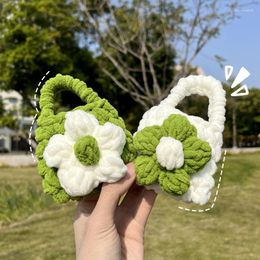 Storage Bags Woven Earphone Bag Cute Hand Crochet Headphones Boxes Portable Knitted Headset Covers Headphone Holder Case Accessory