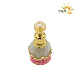 15ml Vintage Metal Perfume Bottle Empty Refillable Glass Bottles Hand Made Craft Gift Essential Oil Container Spiul