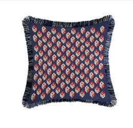 New Luxury Embroidered Cushion Covers Velvet Tassels Pillow Case Home Decorative European Sofa Car Throw Pillows 2023