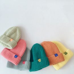 Autumn Winter Solid Color Baby Knitted Hats Kids Girls Boys Beanies Caps Warm Soft Casual Hats for Children