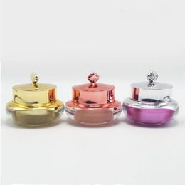 10G Crown Shape Face Cream Bottle Cosmetic Jar Package Travel Size Rose Gold Bottles Lotion Empty Pot Container Nwunr