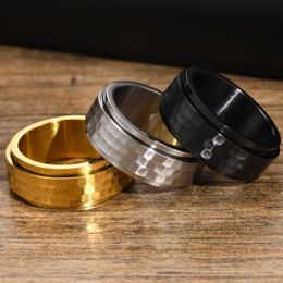 Stainless Steel Rings for Men and Women Rotating Design with Unique Knurling Jewelry Party Gift Fashionable and Versatile Show Your Personality yw181R-672