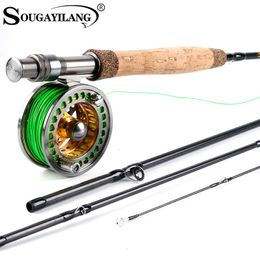 Rod Reel Combo Sougayilang Fly Fishing Combos with Lightweight Portable and 5 6 CNC machined Aluminium Alloy 230609