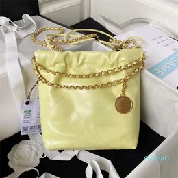 2023-10A Top Quality Small Shopping Bag Designer Handbag Women's leather calfskin 19cm quilted Tote bag Black Purse Strap Chain