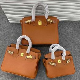 Designer Platinum Tote Leather Bag Handbags 2024 Mini Togo Top Layer Lychee Grain Cow One Shoulder Messenger Handbag Original Logo