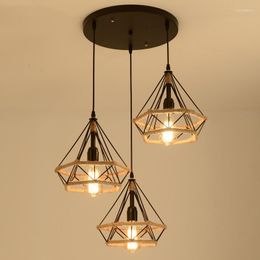 Pendant Lamps Vintage Industrial Rope Chandelier Light American Restaurant Cafe Shop Pot Dining Room Nostalgic Iron Lamp