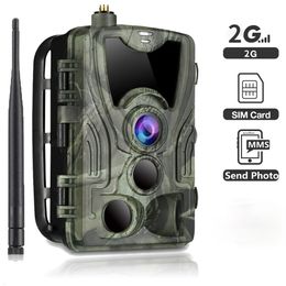 Hunting Cameras suntekcam 2G 20MP 1080P MMS/P/SMS HC801M 2g hunting Trail Camera Wildlife po traps 0.3S Trigger Hunter camera 230608