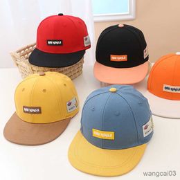 Caps Hats Spring Summer Children Patchwork Cap Casual Adjustable Snapback Hip Hop Caps Kids Boys Girl Flat Brim Sun Hat Years