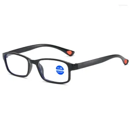 Sunglasses Vintage TR90 Square Blue Red Frame Sports Reading Glasses Men Presbyopia Eyeglasses Anti Light Blocking Hyperopia Eyewear