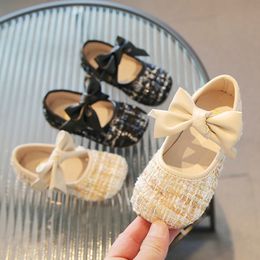 Spring Girls Shoes Costume Tweed Fashion Mar Janes shoes Bow Princess Shoe Plaid Kids Flats Children Casual Shoe 1-7y