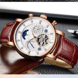 Tourbillon mechanical automatic watches men luxury ladies watch multi dial work leather orologi fashion street perfect skeleton aaa watch cool hiphop SB042 C23